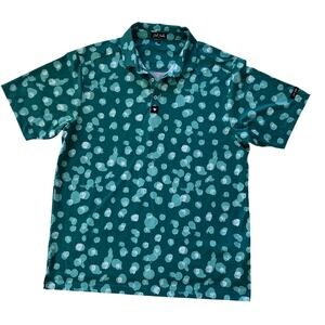 Rare Bad Birdie Golf Polo Mens XL Teal Green Abstract Splatter Excellent Stretch